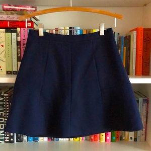 Navy J. Crew mini skirt, 00